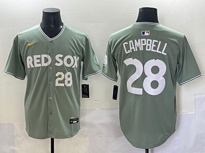Men 2025 Boston Red Sox #28 Campbell Light Green Joint Name Nike MLB Jersey style 4